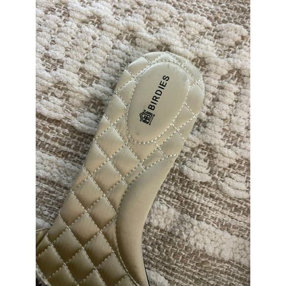 Birdies 8.5 Sandals Sparrow Slip On Cishion Open Toe Slides Gold Brown Cream NEW - Picture 5 of 8